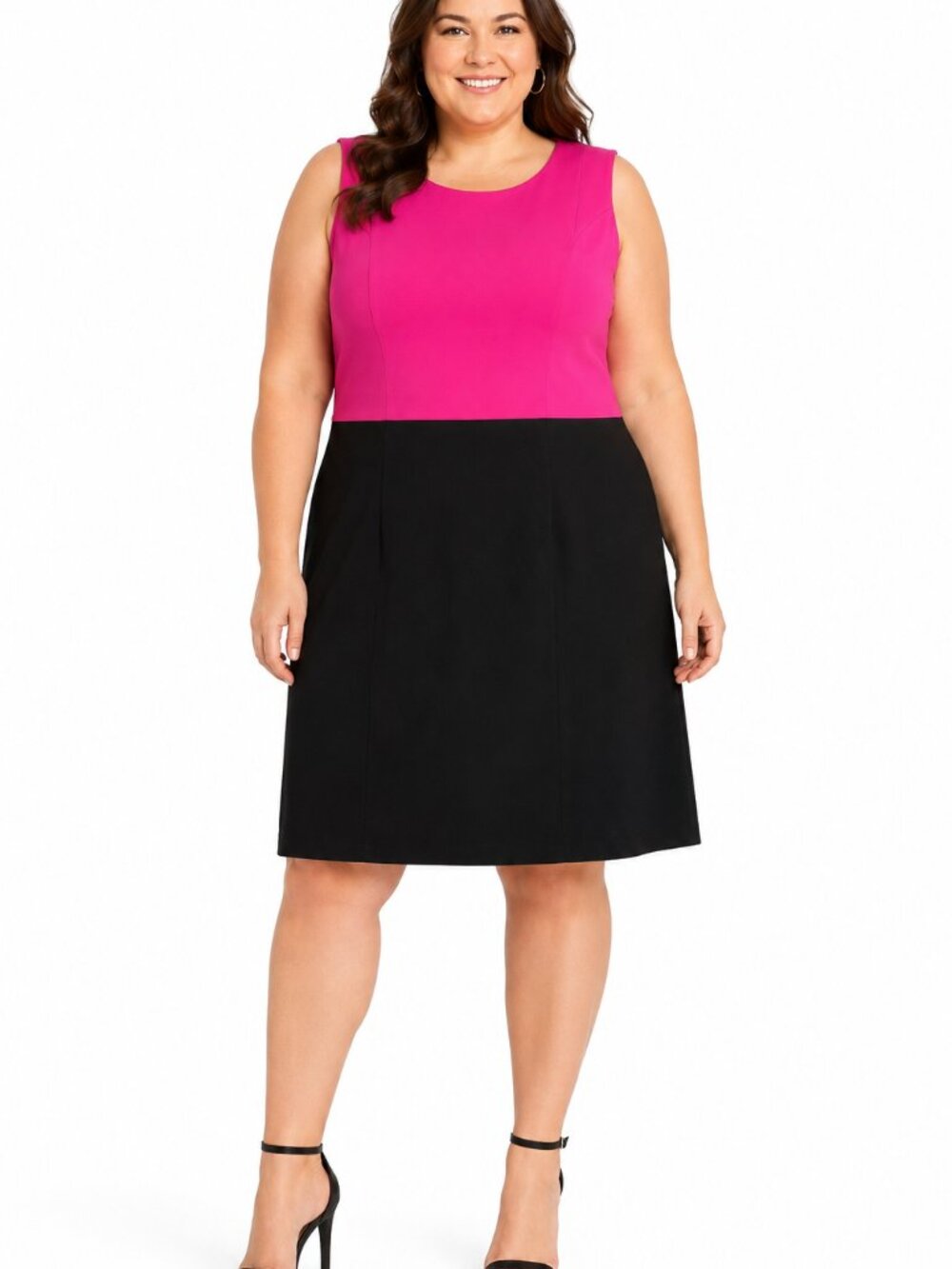 Lane Bryant Pink and Black Sleeveless Sheath Dress Size 14/16 NWT